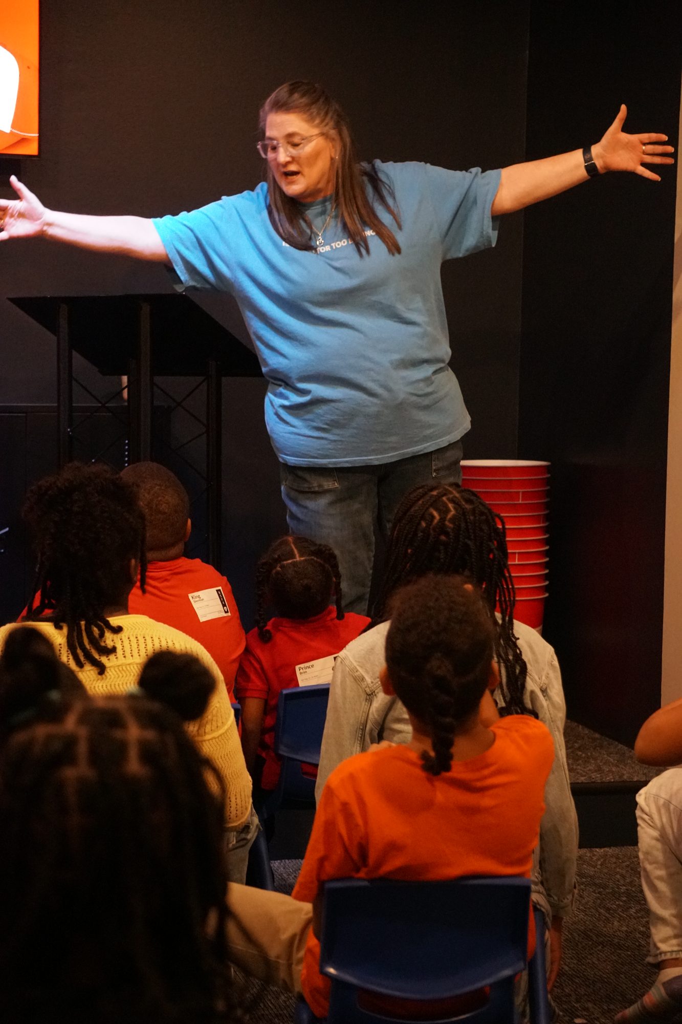 B Kids leader teaching children at Breath of Life Church