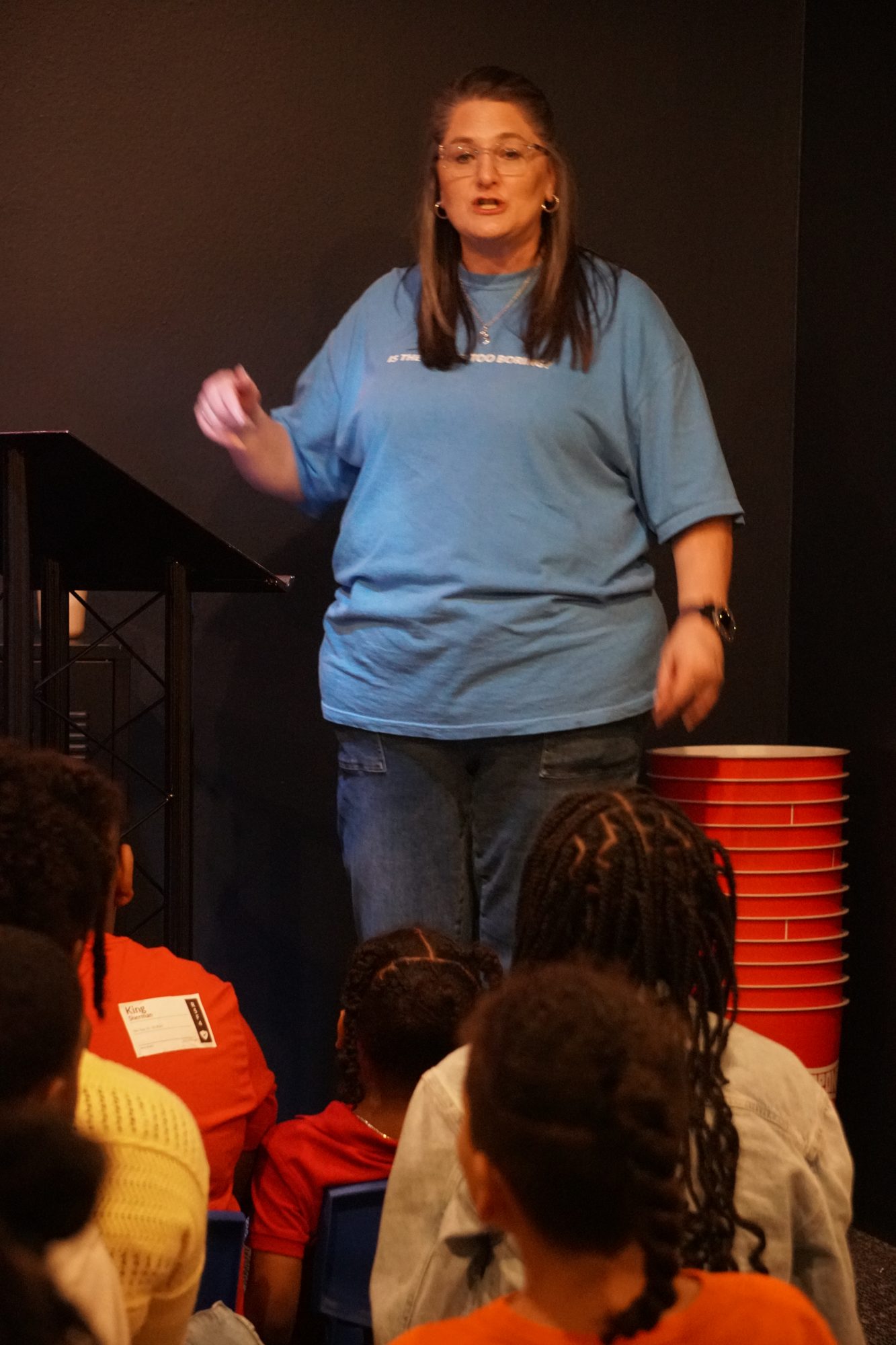 B Kids leader teaching children at Breath of Life Church in Conroe, TX